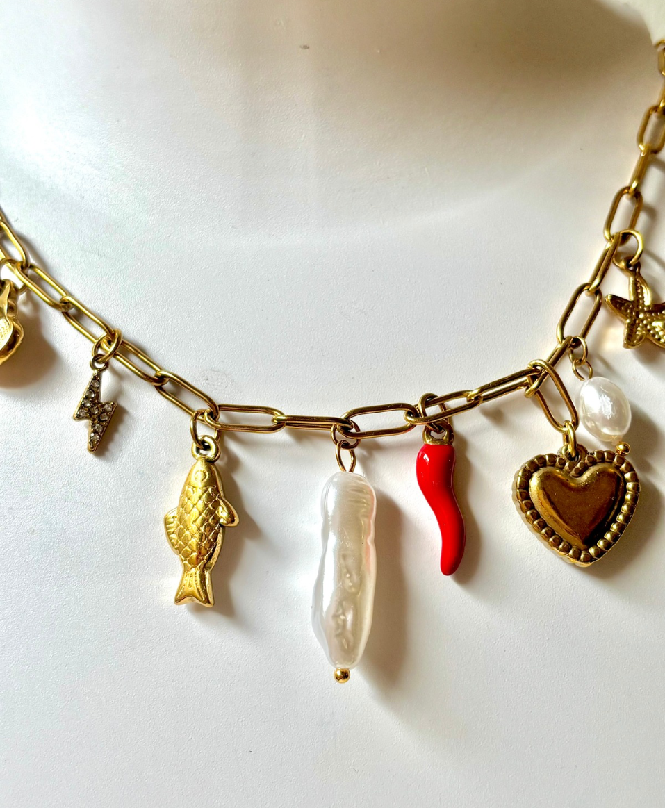 Treasure Drop Charm Necklace
